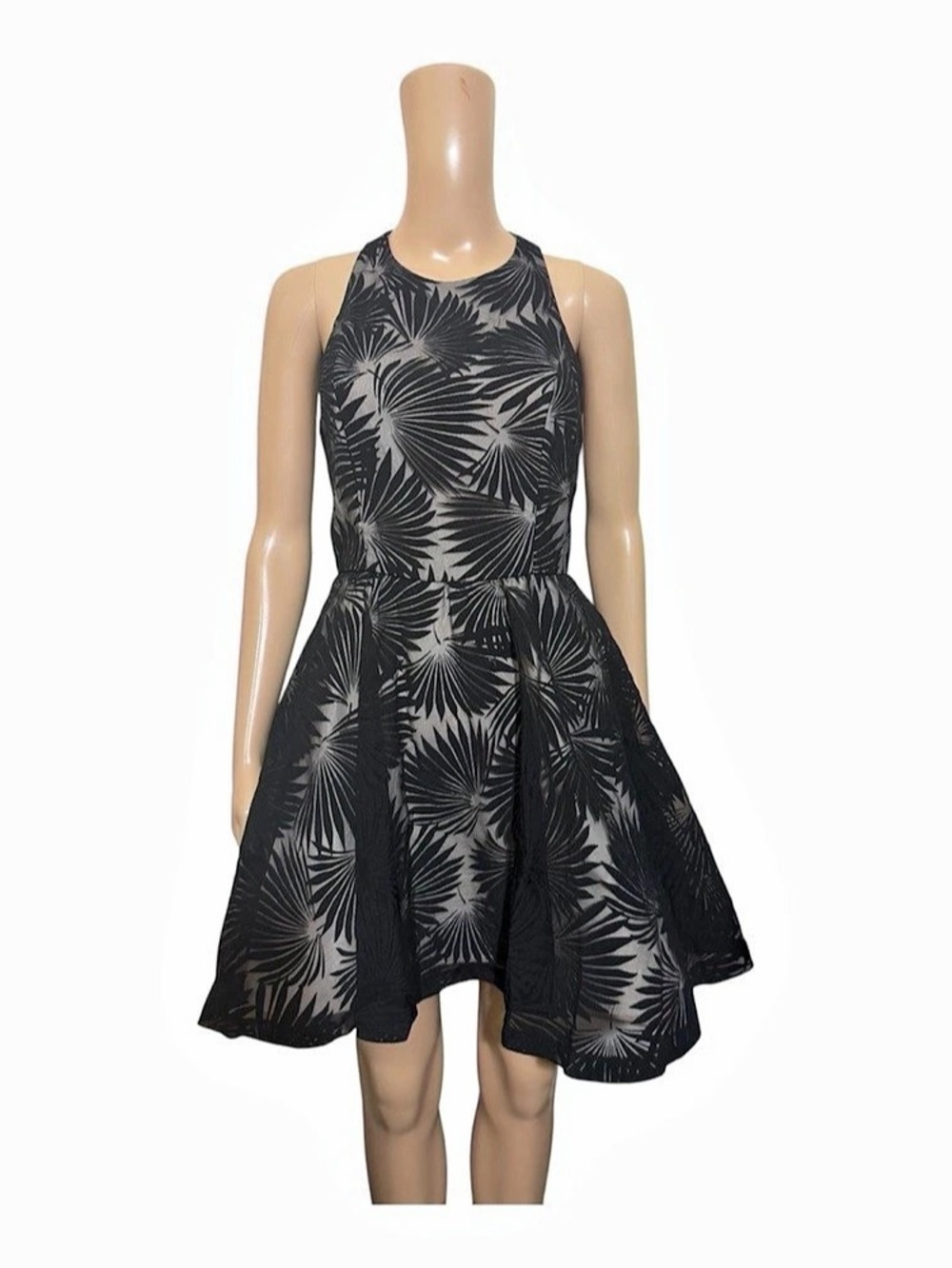 Alice and Olivia Mini Dress in Black & Gray